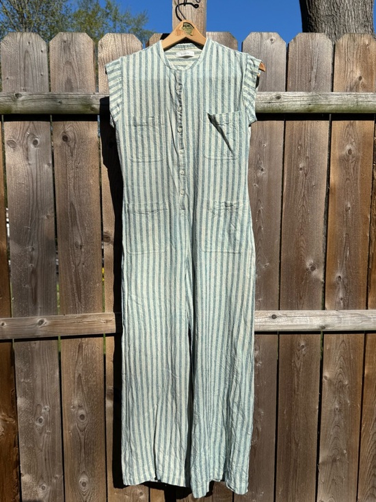 Doen Pants - DÔEN Biarritz Seaside Stripe Silk Jumpsuit